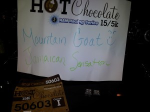 Yes, I made this sign for myself.  And yes, I just realized that no one will be at the race to hold it and cheer for us.  Hmph.  So I will just use it as a photo op and to the recycling bin it goes.  One of these days, we’ll have spectating fans.  One of these days.