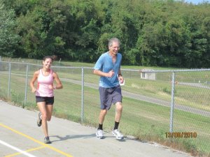 Me and Uncle Joe rockin the Laurel Highlands Sr. High Alumni Cross Country Race!