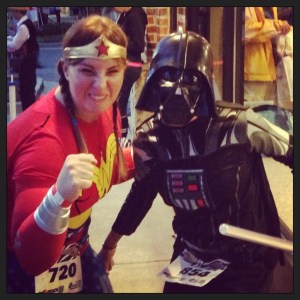 I had an awkward family photo of me with the whole SBM family which was hilarious but now I can't find it.  So this ridiculous pic of me and SBM will have to do.