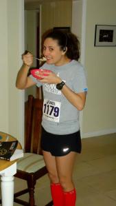 Swim Bike Mom is a great Mom to even her fake, fully grown children as evidenced by the fact that she fed me a nutritious cereal breakfast before the race.